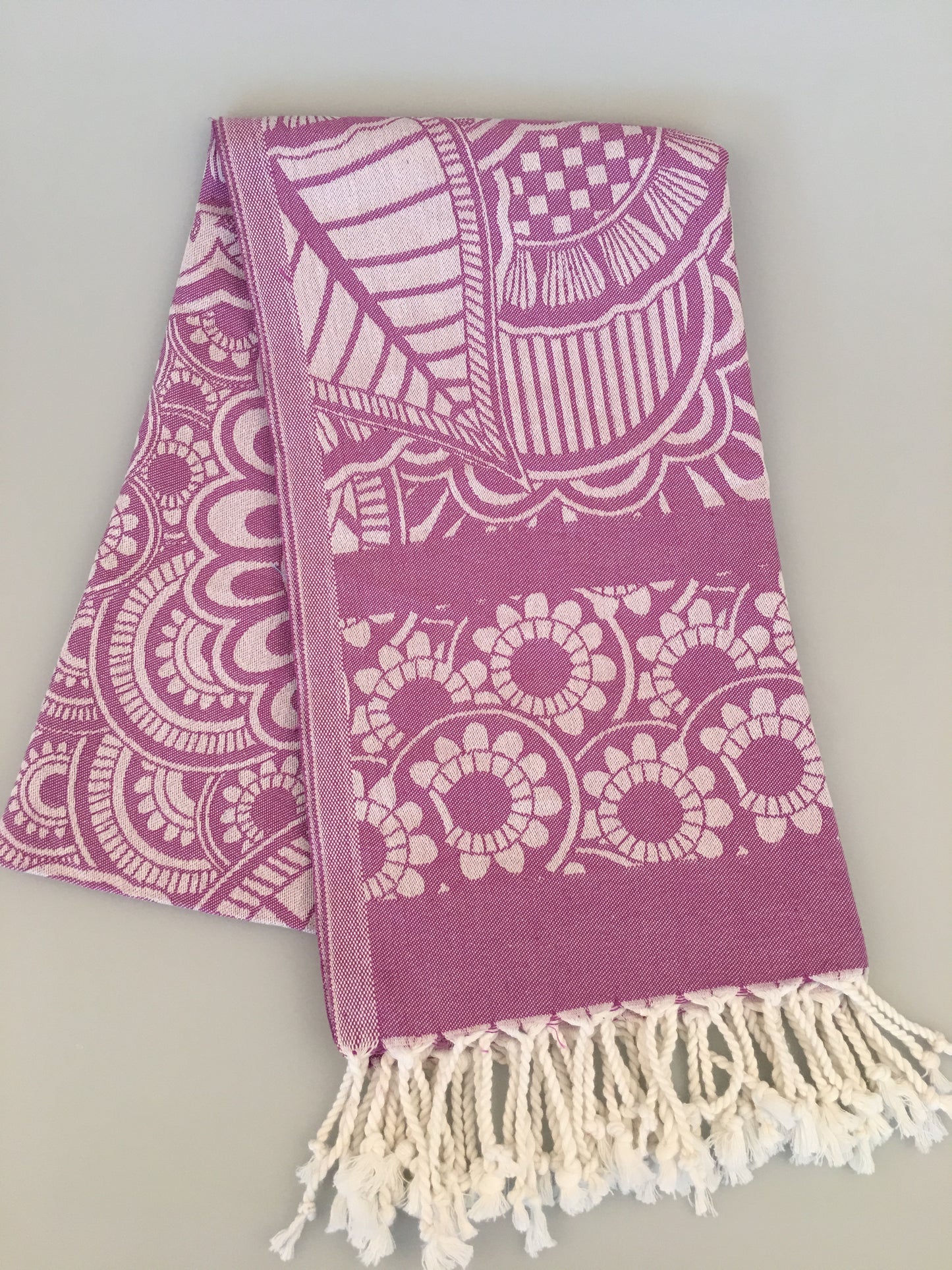 Турецкое жаккардовое полотенце Пештемаль Alinda (300г / 400г)