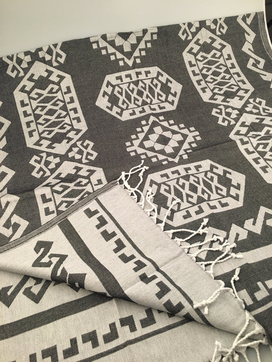 Турецкое жаккардовое полотенце Пештемаль Euromus (300г / 400г)